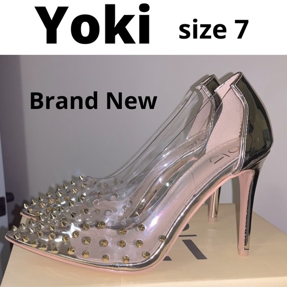 Yoki Gold & Clear Pump - size 7 BRAND NEW - Picture 1 of 9